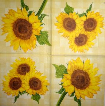 165 Sunflowers - 3-ply (blue) - Ambiente